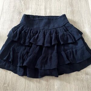 Hollister Navy Tiered Ruffle Mini Skirt